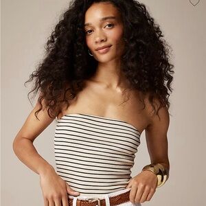 Jcrew Vintage Rib Tube Top-Alexa Strip Natural
